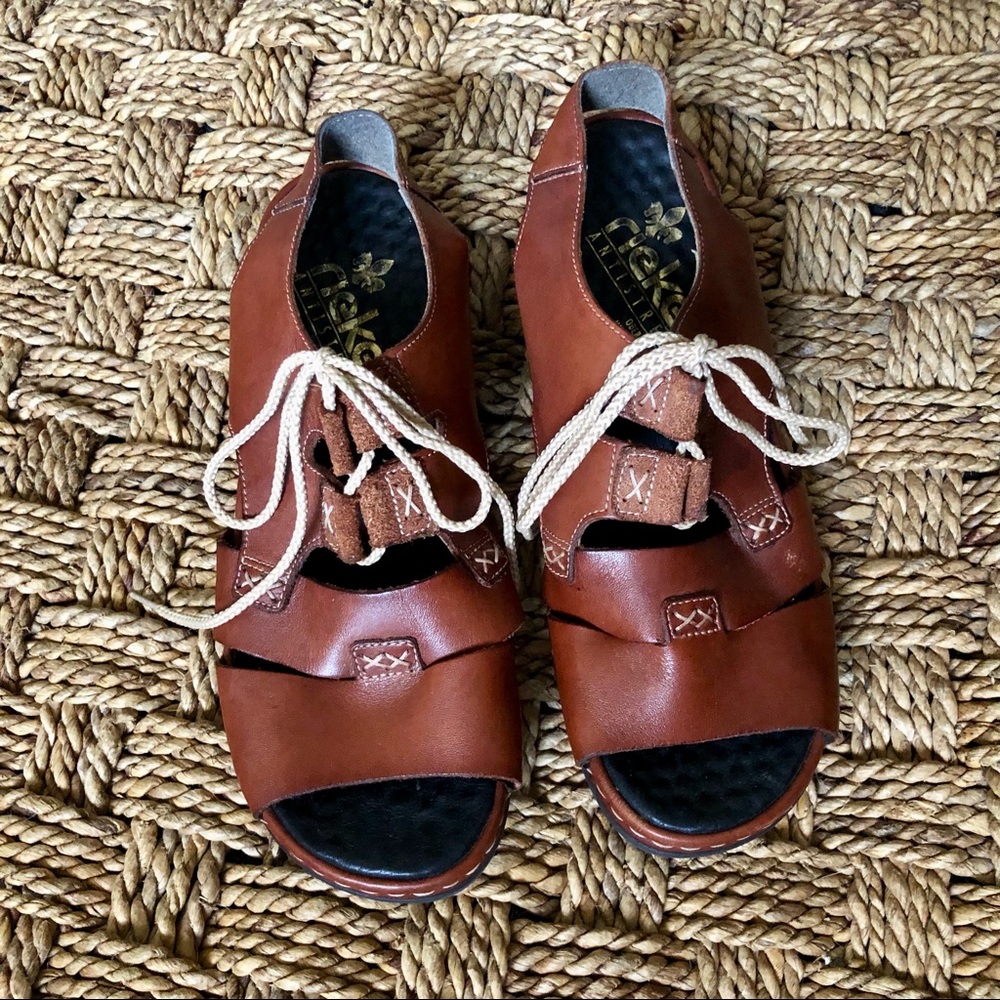 Rieker Antistress Slingback LaceUp Sandal w/ 1” Heel Made for Quality & Comfort